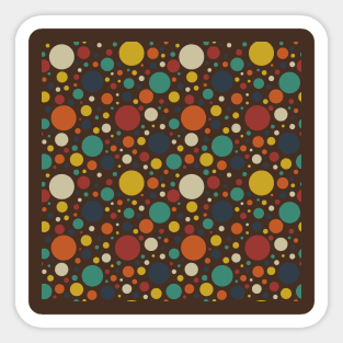 Retro Bold Colorful Circles Pattern Sticker